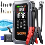 6000A 160PSI Jump Starter Power Pack with Air Compressor&Blower, 12V Car Battery Booster Jump Starter (All Gas/12L Diesel) Portable Car Jump Starter Power Bank with Jump Leads/Fast Charge/800LM Light