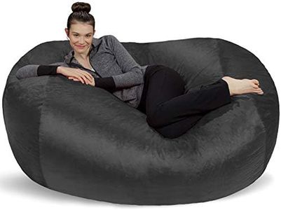 Sofa Sack - Plush Bean Bag Sofas with Super Soft Microsuede Cover - XL Memory Foam Stuffed Lounger Chairs for Kids, Adults, Couples - Jumbo Bean Bag Chair Furniture - Charcoal 6'