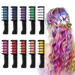 ACETEND Hair Chalk Comb for Girls Kids 10 pcs Temporary Bright Washable Hair Color Chalk Dye Makeup Comb Set for Kids Girls Birthday Presents for Birthday Party Christmas Halloween Cosplay