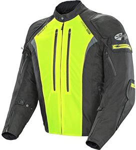 Joe Rocket Men's Atomic Ion Jacket (Black/Hi-Viz, Small)