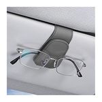 TSUGAMI Sunglasses Holders for Car Sun Visor, Leather Eyeglasses Hanger Mounter, Magnetic Glasses Holder and Ticket Card Clip, Auto Interior Accessories Universal for SUV Pickup Truck (Gray)