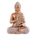 zart Samadhi Buddha Showpiece for Home & Office Decor Gift Itam(11 inch Golden & Silver)