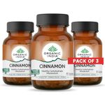 A TATA Product - Organic India Cinnamon - 60 Veg Capsules (Pack of 3), Improves Appetite & Digestion, Carbohydrate Metabolism, Insulin Regulation, Rich In Natural Antioxidants, Boosts Immunity