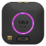 1Mii B06S+ LDAC Bluetooth 5.3 Receiver for Home Stereo Hi-Res Music Streaming, Hi-Fi Wireless Audio Adapter w/aptX HD Low Latency, Long Range Bluetooth Audio Receiver Volume Control, RCA/3.5mm Outputs