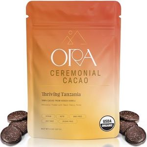 ORA Ceremonial Cacao - Thriving Tanzania - Organic 100% Cacao - Ethical - Regenerative - High Flavanol - Coffee Alternative - Better Energy - Heavy Metals Tested - Unsweetened - 8oz