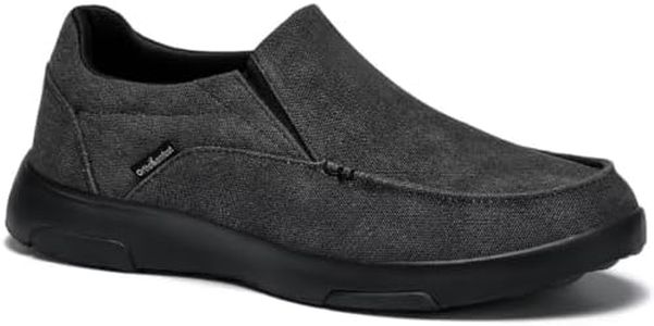 OrthoComfoot Mocassins orthopédiques à enfiler pour homme : mocassins confortables avec soutien de la voûte plantaire pour fasciite plantaire et pieds plats, chaussures orthopédiques décontractées en