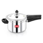 Avias Riara Triply Stainless Steel Cooker with Outer Lid / 5L Cooker/Triple-Layered Body/Induction and Gas Stove Friendly Cooker/Bakelite Handles / 1.2mm Thick/Pressure Cooker 5 Litre