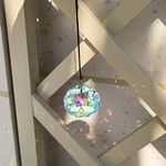 AB Color Crystal Suncatcher Datura Shaped Pendant Rainbow Feng Shui Hanging Prism (45mm)