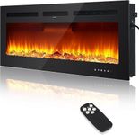 60" Electric Fireplace in-Wall Recessed and Wall Mounted, 750W/1500W Fireplace Heater and Linear Fireplace (60-99°F Thermostat) with12 Flame Color, Fireplace Heater with Timer, Remote Control