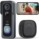 BOIFUN 2K UHD Smart Video Doorbell Camera Wireless with Chime Immediate Alarm, PIR Human Detection, Two-way Talk, Clear Night Vision, 6700mAh Rechargable Battery, IP66 Waterproof