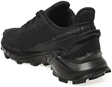 Salomon Women's Alphacross 4 Trail Running and Hiking Shoe, Black/Black/Black, 8.5 US