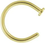 TinyStudio 18 Gauge Stainless Steel Nose Ring Hoop - Unisex Body Jewelry Piercing Earrings, Available in 6mm, 8mm, 10mm (Gold, 10mm)