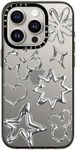 CASETiFY Compact Case for iPhone 15 Pro [2X Military Grade Drop Tested / 4ft Drop Protection] - Chrome Doodles - Clear Black