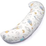 BYRIVER 32" Contour Small Mini Body Pillow Cuddle Pillow for Kids Teens Girls Boys, Side Sleeper Hugging Pillow for Sleeping, Washable Cotton Space Craft Cover, Gifts for Children(TK)