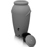 YourCasa® Rain Barrel 210 Litres [Amphora Design] Rain Barrel Frost-Proof Made of Plastic - Rainwater Barrel with Tap - Rainwater Tank Garden Rainwater Collector Water Barrel (Grey)