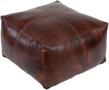 Mark&Day Pouf Ottoman, Jedenspeigen Traditional Dark Brown Rectangle Pouf Foot Rest for Living Room, Bedroom and Boho Home Decor (13"x22"x22")