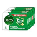 Dettol Original Bathing Soap Bar with 12 HR protective shield (400gm) | Kills 99.99% Germs, 100g (Pack of 4)