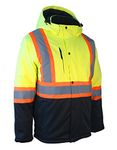 Hi Vis Softshell Winter Safety Jacket Lime