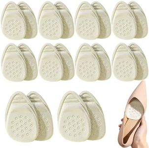 Ball of Foot Cushions for Women, Shoe Pads Inserts for Women, Non-Slip Ball of Foot Cushion, Foot Pads for Balls of Feet, Shoe Cushions for Heels & Sneakers (Beige-Pointed, 10 Pairs)