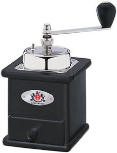 Zassenhaus Kaffeemühle Manuell BRASILIA | Buche schwarz | 12 x 12.5 x 20cm | zum Mahlen von Kaffeebohnen | stufenlos verstellbarer Mahlgrad | mit Original Zassenhaus Mahlwerk