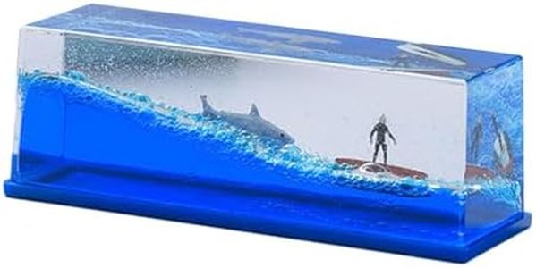 kowaku Cruise Ship Fluid Drifting Bottle, Unsinkable Boat in A Box, Wavy Boat in A Box, Cruise Ship Fluid Drifting Model Decoration, Style C