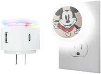 iJoy Disney Mickey Mouse Touch LED Night Light with USB Charging Station- Mickey LED Nightlight with 6 Light Settings, USB 2.0 and USB Type C Ports- Mickey Mouse Gifts for Woman, Adults and Kids