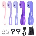 Resistance Bands with Handles & Door Anchor: 5 Levels Exercise Bands, Resistance Bands for Working Out - Pull Up Assistance Bands for Stretching, Powerlifting, Physical Therapy and Resistance Training