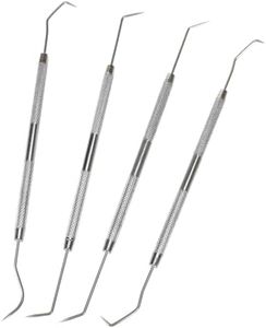 Performance Tool W80749 4-Piece Precision Pick & Hook Set with Stainless Steel Tips - Ideal for Jewelers, Mechanics, Fishermen, Gun Repairs, and More