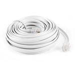 URBEST 6P2C RJ11 Modular Telephone Cable White Phone Cables Wire, 30 Feet/ 9 Meters