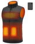 Wulcea Men Graphene Heated Vest Include 7.4V Fast Charge 14000mAh Battery, Black, X-Large