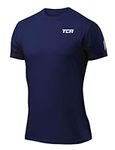 TCA Atomic T-Shirt Quickdry Manches Courtes Tee-Shirt Sport Running & Fitness Pour Homme - Nevy Eclipse (UPF 50+), M