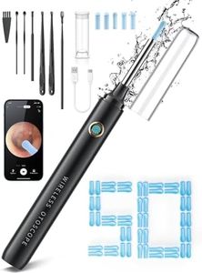 Ear Wax Removal, Ear Cleaner with Camera, Ear Wax Removal Kit with 1080P, Ear Camera Otoscope with Light, Ear Cleaning Kit with 50 Replacement Tips for iPhone, iPad, Android Phones (Black)