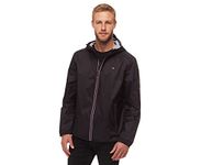 Tommy Hilfiger Men's Active Slicker With Tricolor Zipper Rain Jacket, Black, M UK