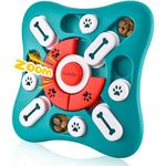 LUKITO Dog Puzzle Toy, Slow Feeder Bowl for Puzzle, Interactive Toys Birthday, Boredom IQ Training and Brain Stimulation, Treat Toy Squeaky with Puppy Toys, Green