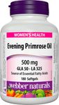 Webber Naturals Evening Primrose Oil 500 mg, 180 Softgels, Source of Omega-6 Essential Fatty Acids