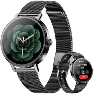Blackview Smart Watches for Women (Answer/Make Calls),1.26''HD Fitness Watch with AI Voice/Heart Rate/SpO2/Sleep Monitor/2 Bands, 100+ Sports Modes, IP68 Waterproof Smartwatch for Android/iPhone