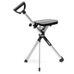 Ta-Da® SERIES 2 Seat Stick Seat Stick/Chair in BLACK - takes 130Kg / 20 stone. The walking cane stick that converts to a tripod chair, for watching outdoor sports, walking & a rest (BLACK, 820mm)