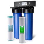 iSpring WGB22BM 2-Stage Whole House Water Filter System w/ Carbon Block and Iron & Manganese Reducing Filters