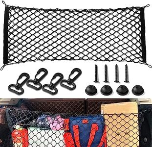 Car Rear Cargo Net, Trunk Cargo Storage Net with Hooks, Cargo Storage Elastic Mesh Net Organizer Car Interior Accessories Universal Fit for Cars, Trucks, SUVs (43.3 "x15.74)