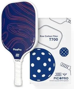 PicoPro Carbon Fiber Pickleball Paddle USAPA Approved Lightweight T700 Pickleball Racket 16mm Professional Pickleball Racquet for Control