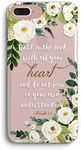 frepstudio Case Compatible for iPhone 8/iPhone 7/iPhone SE(2020),Cute Bible Verses Quotes Christian Proverbs 3:5 Girls Women Floral Flowers Clear Protective Case Compatible for iPhone 7/8