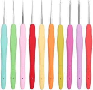 Curtzy Set Uncinetto Ergonomico in Alluminio (10 Misure) - Set Uncinetti Ergonomici con Impugnatura Morbida da 13 cm - Dimensioni da 0,5 a 2,75 mm - Kit Uncinetto Completo per Principianti ed Esperti