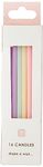 Pack of 16 Rainbow Pastel Birthday Candles with Holders | Tall Thin 10cm | Cake Decorations for Birthdays, Baby Shower, Easter, Girls Party, Daughter, 16th, 18th, 21st