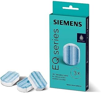 Siemens Descaling Tablets TZ80002A, Removes Limescale and Protects Against Corrosion, Original Accessories, Suitable for EQ Series Coffee Machines, Built-in Machines, White, (Pack of 3) 1 Pack