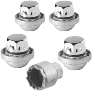 Farad GalaxyLock AC1C/M Chromed Lug nut Wheel-Locks Kit Suitable for Honda CRV (M12 X 1.5 Thread Size) - Set of 4 Lug Nuts + 1 Key