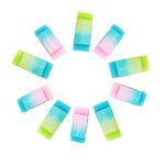 Grekywin 10 Pcs Colored Cube Rubber Erasers Soft Flexible Cute Pencil Eraser for School & Office