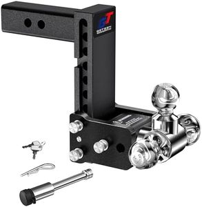 Geteen Trailer Hitches, Adjustable Trailer Hitch Ball Mount - Fits 2.5" Receiver, Tri-Ball (1-7/8" x 2" x 2-5/16"), 7" Drop, 15,000 GTW - GT25073B