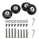 50x18mm Luggage Suitcase Replacement Wheels, Rubber Swivel Caster Wear-Resistant Mute Wheels Bearings Repair Kits, A Set of 4