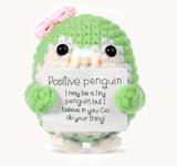 Leyiteng Christmas Eve Box Fillers, Positive Penguin,Xmas Eve Box Fillers, Mini Inspirational Good Luck Gifts Funny Knitted Wool Doll Gift for Adults Women Men Students Birthday Home Office