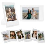 HIYQIN 2x3 Frosted Clear Photo Frames - 8 Pack Mini Photo Frames for Fujifilm Instax/Polaroid 3” Film - Instax Mini 12 11 9 8 7s 90 40 Freestanding Frame, Polaroid Photo Dispaly